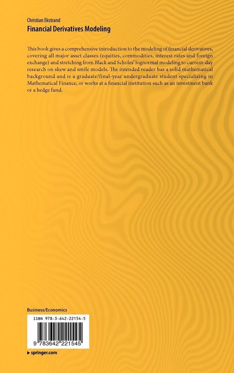 Produktbild: Financial Derivatives Modeling