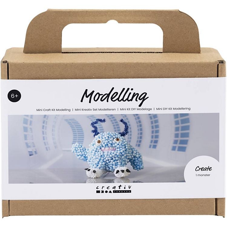Produktbild: Creativ Company DIY Sets Modellieren Mini Kreativ Set Modellieren, Hellblau, Monster Bobby, Kreativ Box