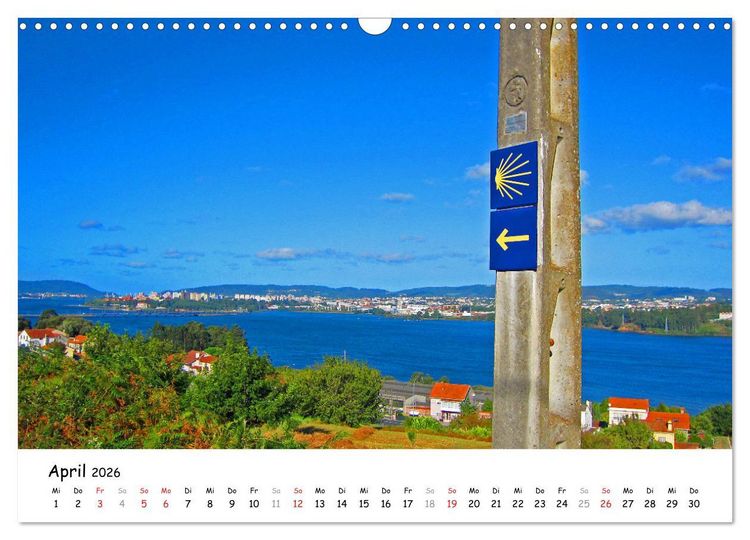 Produktbild: Jakobsweg - Camino Ingles (Wandkalender 2026 DIN A3 quer), CALVENDO Monatskalender