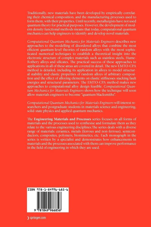 Produktbild: Computational Quantum Mechanics for Materials Engineers