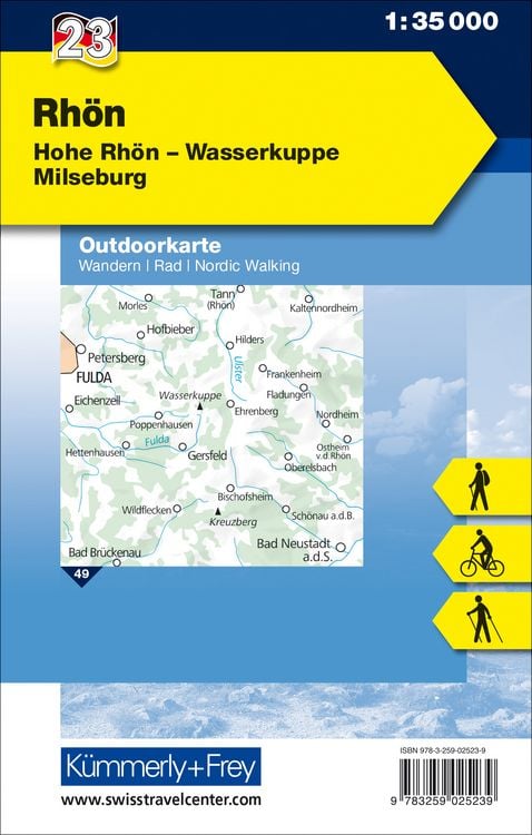 Produktbild: K&uuml;mmerly+Frey Outdoorkarte Deutschland 23 Rh&ouml;n 1:35.000