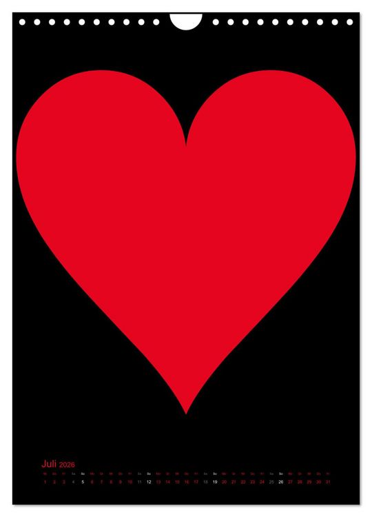 Produktbild: Foto- und Bastelkalender &bdquo;LIEBE&ldquo; in der Farbe Schwarz (Wandkalender 2026 DIN A4 hoch), CALVENDO Monatskalender