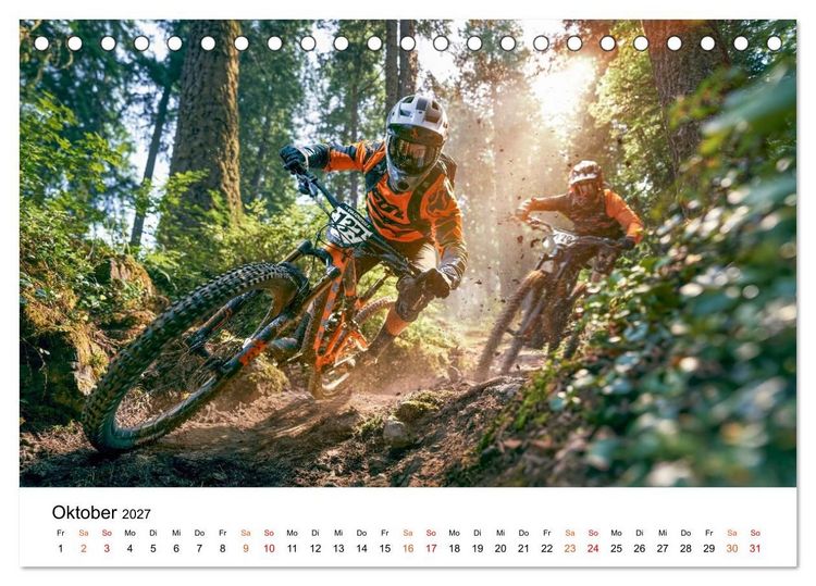Produktbild: Mountainbike - Trails am Limit (Tischkalender 2027 DIN A5 quer), CALVENDO Monatskalender