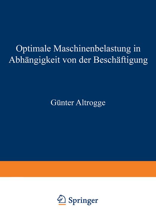 Produktbild: Optimale Maschinenbelastung in Abh&auml;ngigkeit von der Besch&auml;ftigung