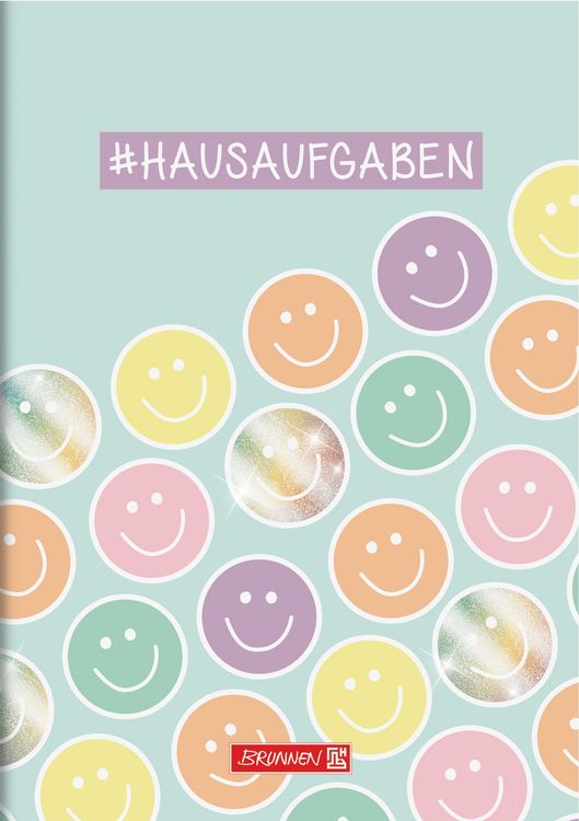 Produktbild: Brunnen Hausaufgabenheft Happy Hippie &brvbar; A5, 48 Blatt, mehrfarbig, pastell