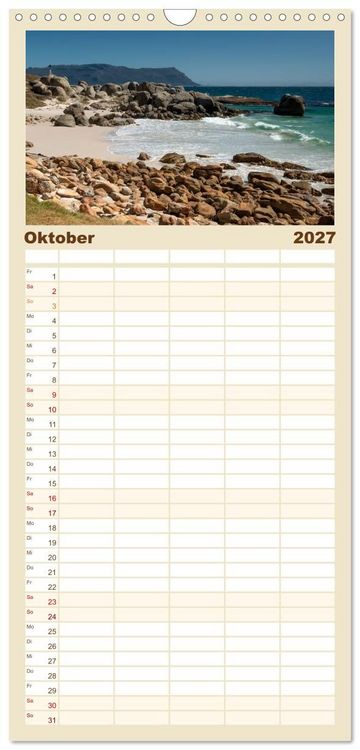 Produktbild: Familienplaner 2027 - Kapstadt und seine Umgebung mit 5 Spalten (Wandkalender, 21 x 45 cm) CALVENDO