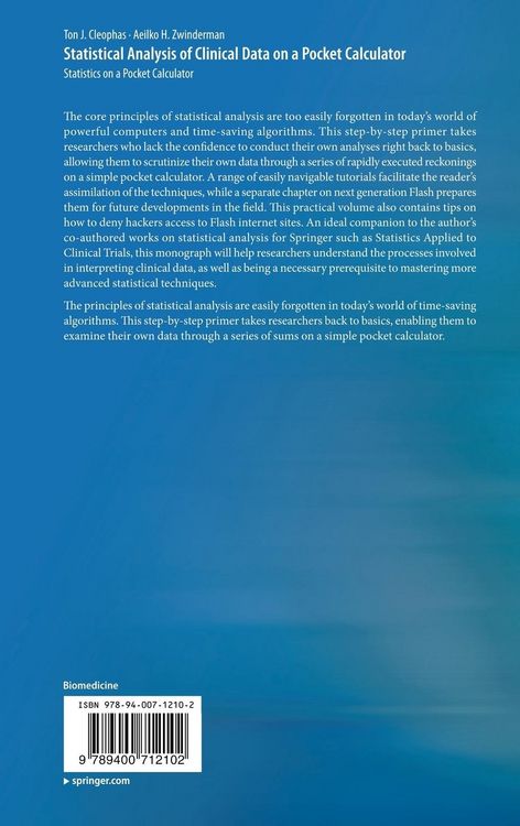 Produktbild: Statistical Analysis of Clinical Data on a Pocket Calculator