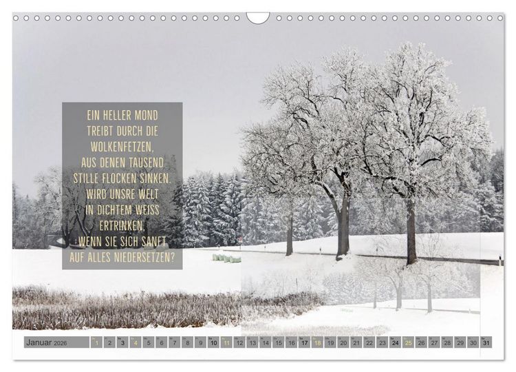 Produktbild: Stimmungsreigen Gef&uuml;hlvolle Texte und Bilder (Wandkalender 2026 DIN A3 quer), CALVENDO Monatskalender