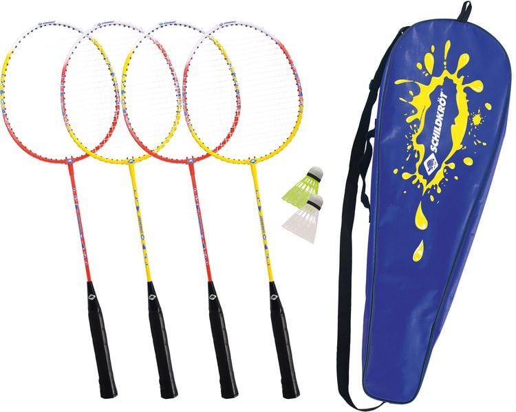 Produktbild: Schildkr&ouml;t 970909 - Federball Set 4-Player (4 Schl&auml;ger, 2 Federb&auml;lle, Nylon-Tasche)