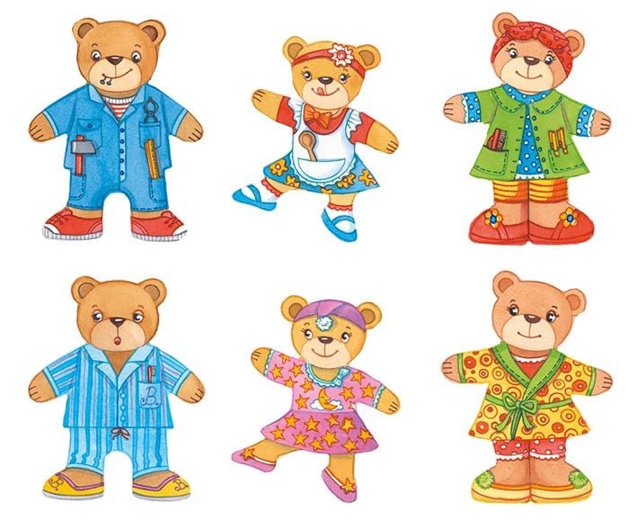 Produktbild: Anziehpuppenpuzzle B&auml;renfamilie, goki basic.