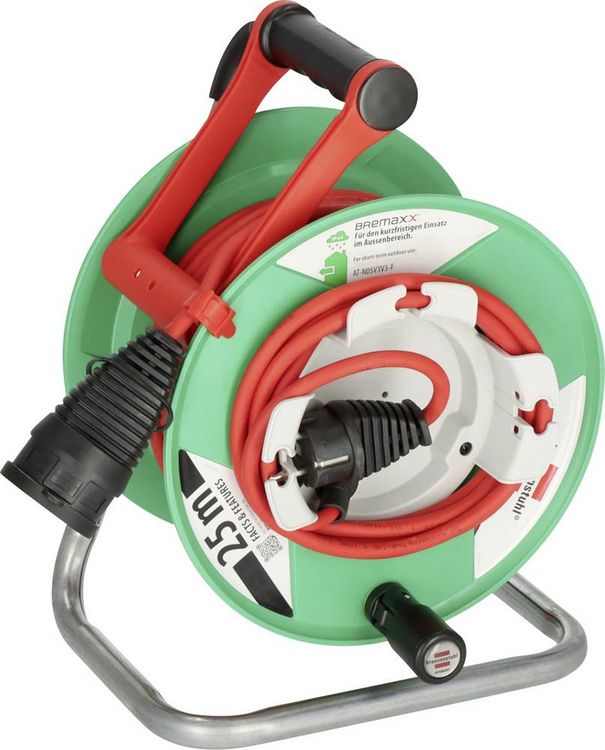 Produktbild: Brennenstuhl 1148370 Kabeltrommel 25.00m Rot Schutzkontakt-Stecker