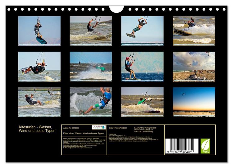 Produktbild: Kitesurfen - Wasser, Wind und coole Typen (Wandkalender 2026 DIN A4 quer), CALVENDO Monatskalender