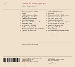 Produktbild: Cabezon/Oeuvres pour clavecin