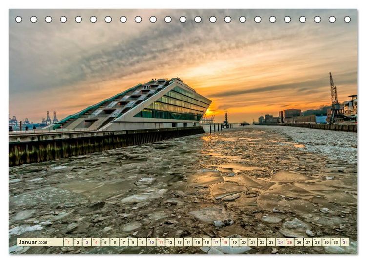 Produktbild: Hamburg - meine Stadt mit viel Herz (Tischkalender 2026 DIN A5 quer), CALVENDO Monatskalender