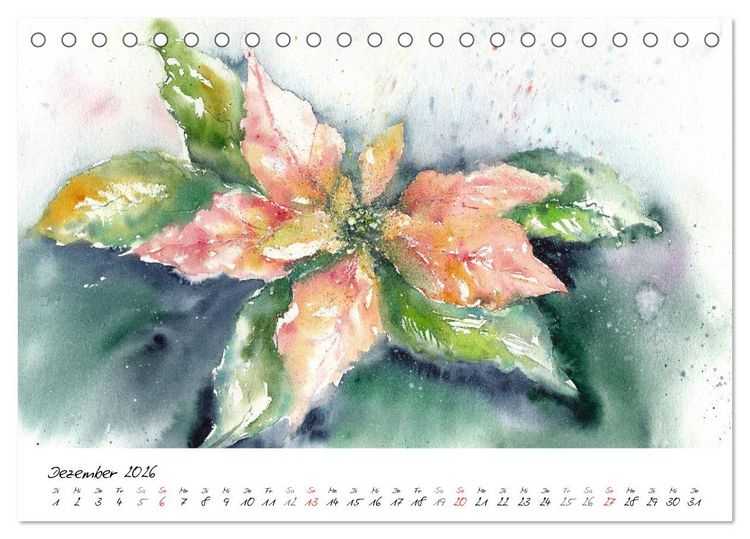 Produktbild: Blumen Bl&uuml;ten Aquarelle (Tischkalender 2026 DIN A5 quer), CALVENDO Monatskalender