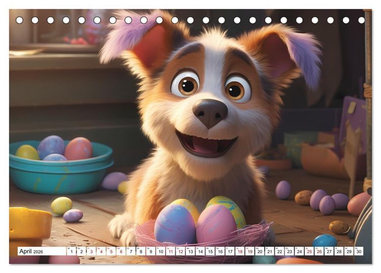 Produktbild: Lustige Comic Hunde (Tischkalender 2026 DIN A5 quer), CALVENDO Monatskalender