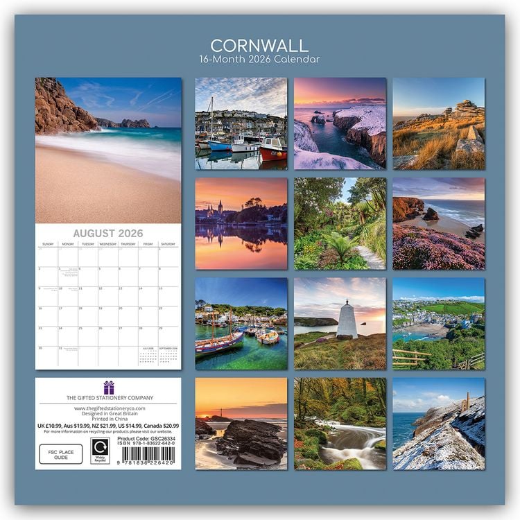 Produktbild: Cornwall 2026 – 16-Monatskalender