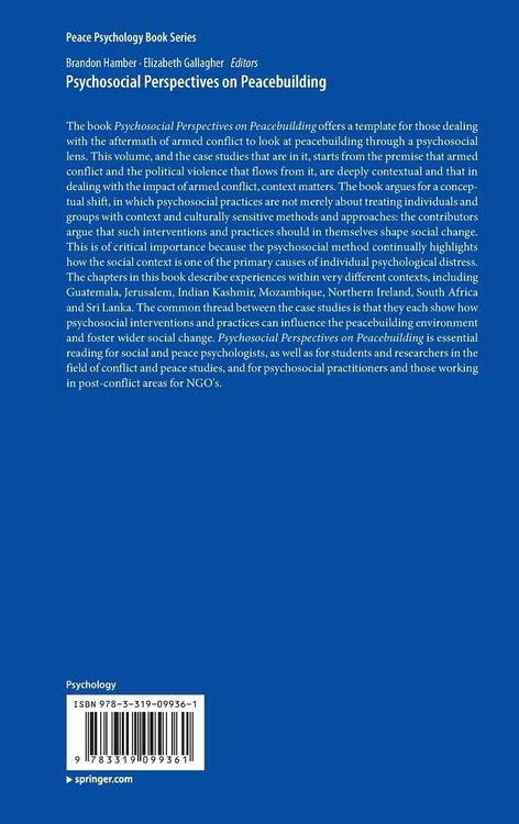 Produktbild: Psychosocial Perspectives on Peacebuilding