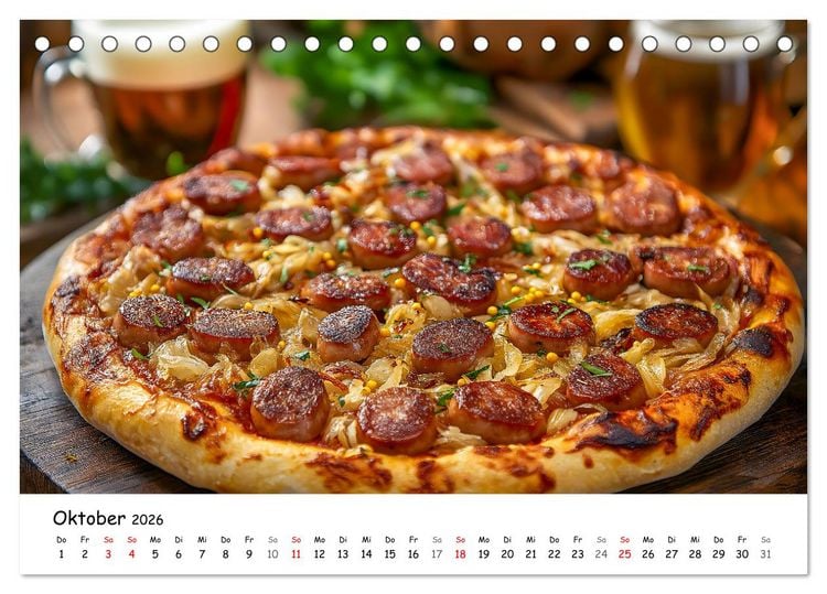 Produktbild: Pizza geht immer - Zu jeder Jahreszeit (Tischkalender 2026 DIN A5 quer), CALVENDO Monatskalender