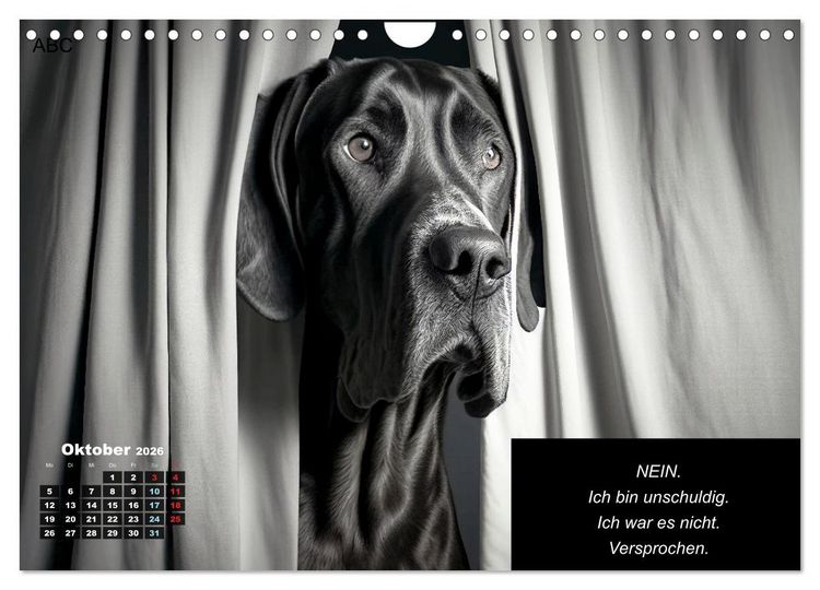 Produktbild: Der humoristische Dogge Kalender (Wandkalender 2026 DIN A4 quer), CALVENDO Monatskalender