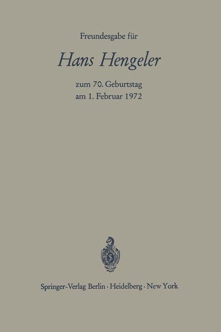 Produktbild: Freundesgabe f&uuml;r Hans Hengeler zum 70. Geburtstag am 1. Februar 1972