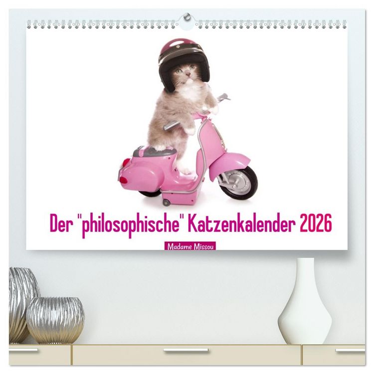 Produktbild: Der "philosophische" Katzenkalender 2026 (hochwertiger Premium Wandkalender 2026 DIN A2 quer), Kunstdruck in Hochglanz