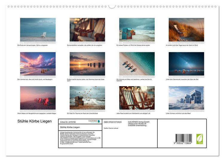Produktbild: St&uuml;hle K&ouml;rbe Liegen (hochwertiger Premium Wandkalender 2026 DIN A2 quer), Kunstdruck in Hochglanz
