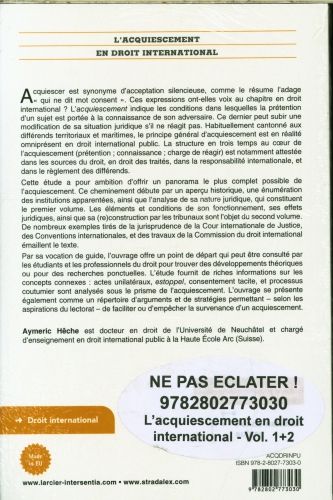 Produktbild: L'acquiescement en droit international