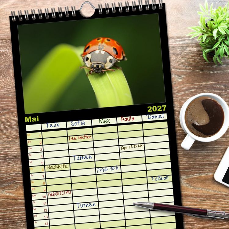 Produktbild: Familienplaner 2027 - Verborgene Wunder mit 5 Spalten (Wandkalender, 21 x 45 cm) CALVENDO