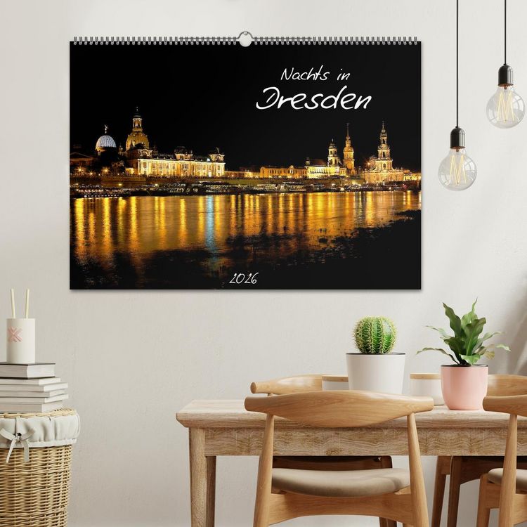 Produktbild: Nachts in Dresden (Wandkalender 2026 DIN A2 quer), CALVENDO Monatskalender