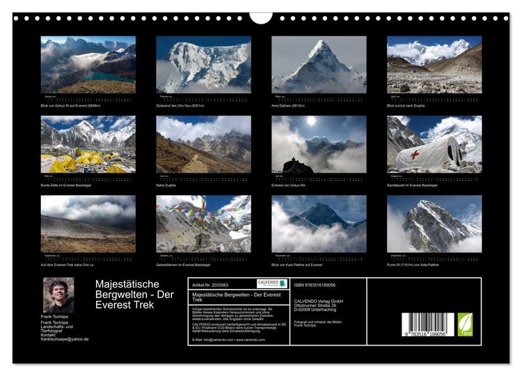 Produktbild: Majest&auml;tische Bergwelten - Der Everest Trek (Wandkalender 2026 DIN A3 quer), CALVENDO Monatskalender
