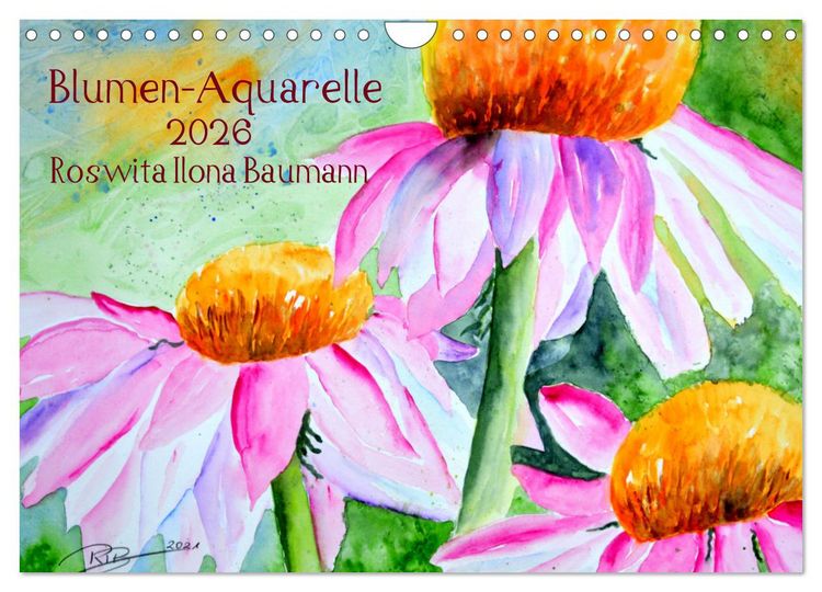 Produktbild: Blumen-Aquarelle (Wandkalender 2026 DIN A4 quer), CALVENDO Monatskalender