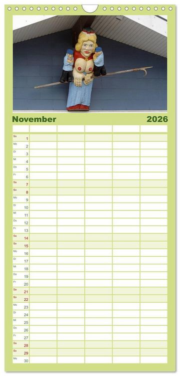 Produktbild: Familienplaner 2026 - Helgoland mit 5 Spalten (Wandkalender, 21 x 45 cm) CALVENDO