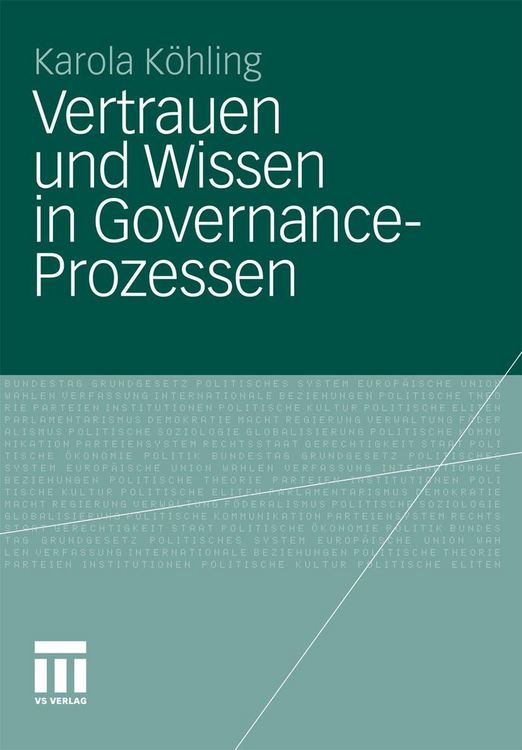 Produktbild: Vertrauen und Wissen in Governance-Prozessen