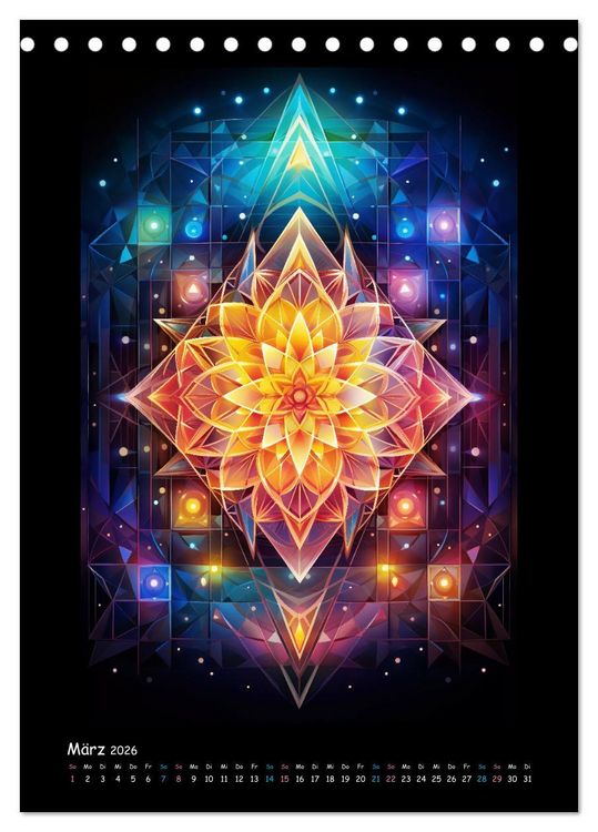 Produktbild: Fractale Mandalas (Tischkalender 2026 DIN A5 hoch), CALVENDO Monatskalender