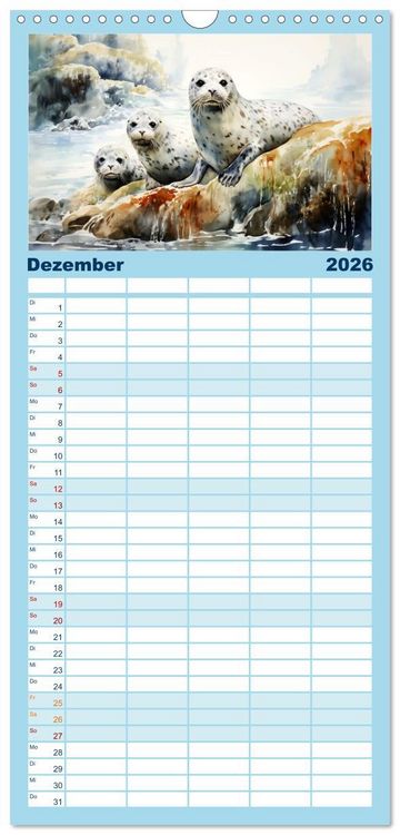 Produktbild: Familienplaner 2026 - Neulich am Wasser mit 5 Spalten (Wandkalender, 21 x 45 cm) CALVENDO