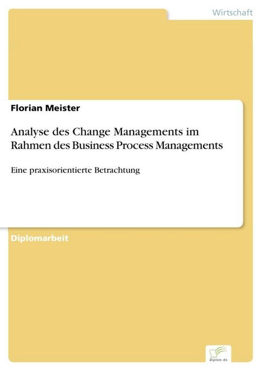 Produktbild: Analyse des Change Managements im Rahmen des Business Process Managements