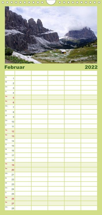 Produktbild: Familienplaner S&uuml;dtirol 2022 (Wandkalender 2022 , 21 cm x 45 cm, hoch)