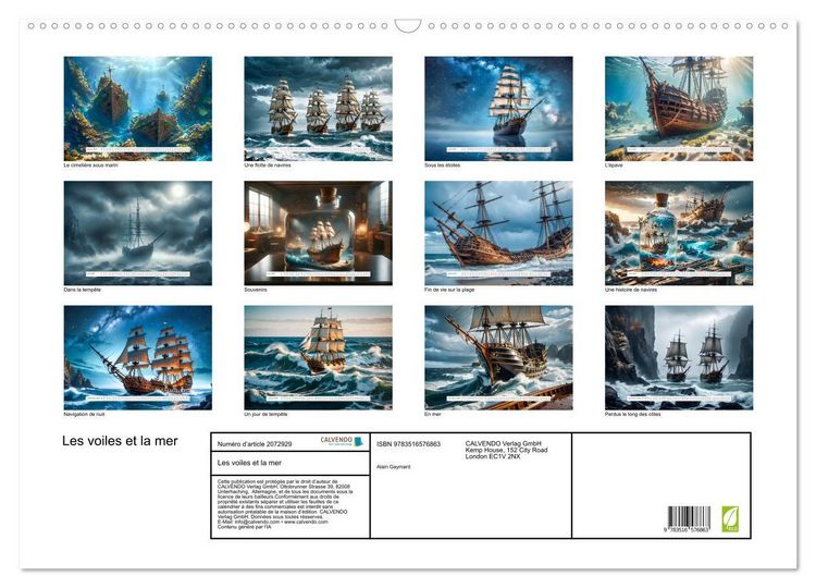 Produktbild: Les voiles et la mer (Calendrier mural 2026 DIN A2 vertical), CALVENDO calendrier mensuel