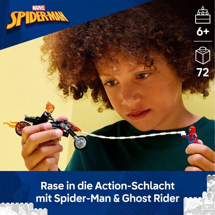Produktbild: LEGO 76335 Marvel Spider-Man vs. Ghost Rider auf seinem Motorrad, Spiel
