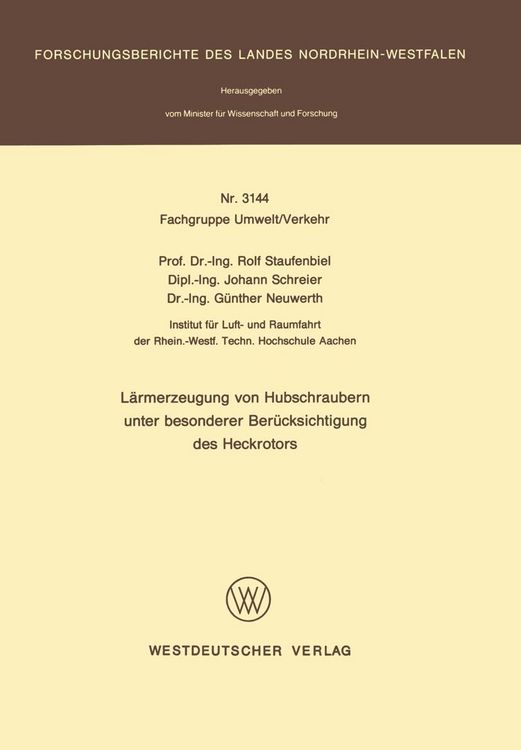 Produktbild: L&auml;rmerzeugung von Hubschraubern unter besonderer Ber&uuml;cksichtigung des Heckrotors