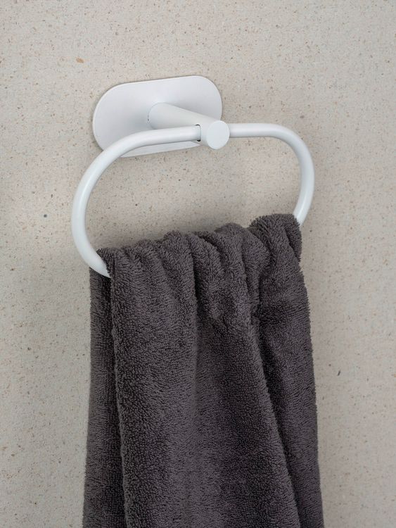 Produktbild: Turbo-Loc&reg; Handtuchring Mod. Orea White matt, aus rostfreiem Edelstahl