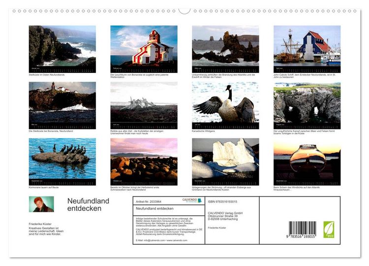 Produktbild: Neufundland entdecken (hochwertiger Premium Wandkalender 2026 DIN A2 quer), Kunstdruck in Hochglanz