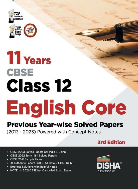 Produktbild: 11 Years CBSE Class 12 English Core Previous Year-wise Solved Papers (2013 - 2023) powered with Concept Notes 3rd Edition | Previous Year Questions PY