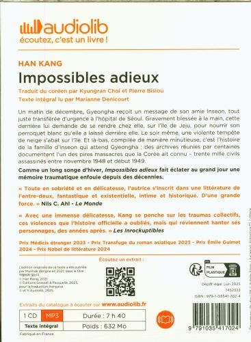 Produktbild: Impossibles adieux