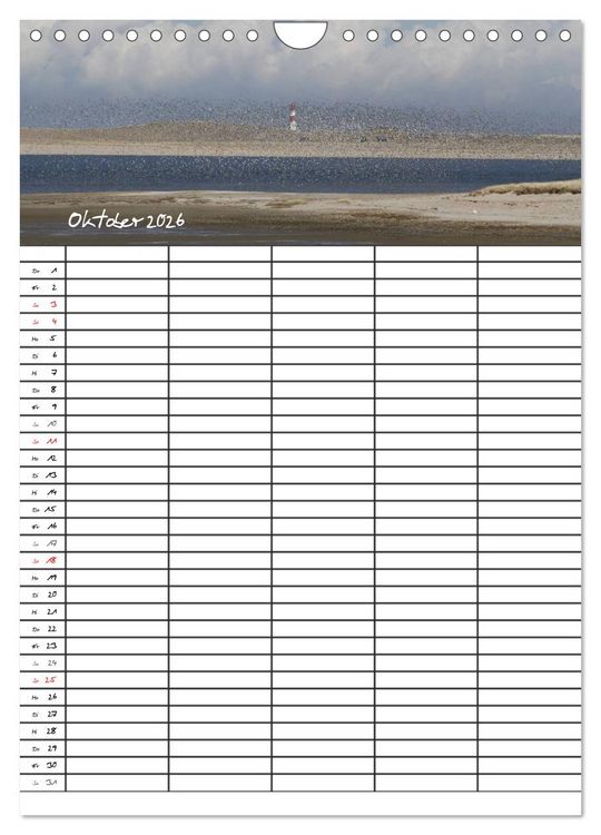 Produktbild: Familienplaner - Sylt (Wandkalender 2026 DIN A4 hoch), CALVENDO Monatskalender