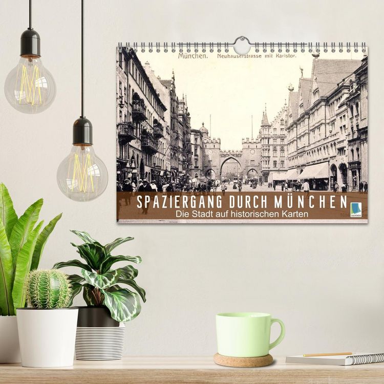 Produktbild: Spaziergang durch M&uuml;nchen &ndash; Die Stadt auf historischen Karten (Wandkalender 2026 DIN A4 quer), CALVENDO Monatskalender