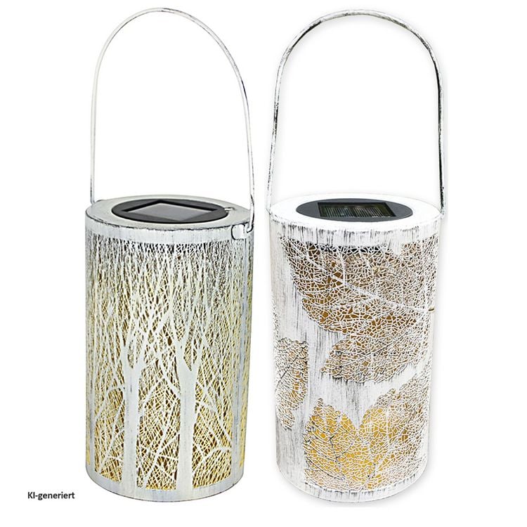 Produktbild: HTI-Living Solarlaterne Bl&auml;tter/Baum, 2er Set Luna Solarlaterne Bl&auml;tter/Baum, 2er Set Luna