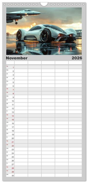 Produktbild: Familienplaner 2026 - Future Rides mit 5 Spalten (Wandkalender, 21 x 45 cm) CALVENDO