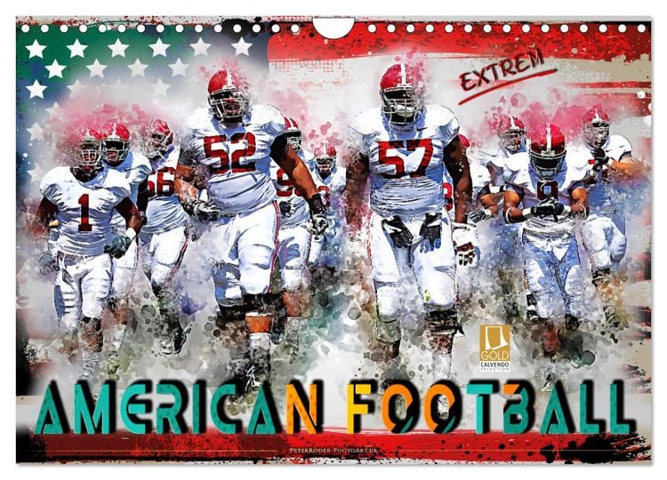 Produktbild: American Football extrem (Wandkalender 2026 DIN A4 quer), CALVENDO Monatskalender